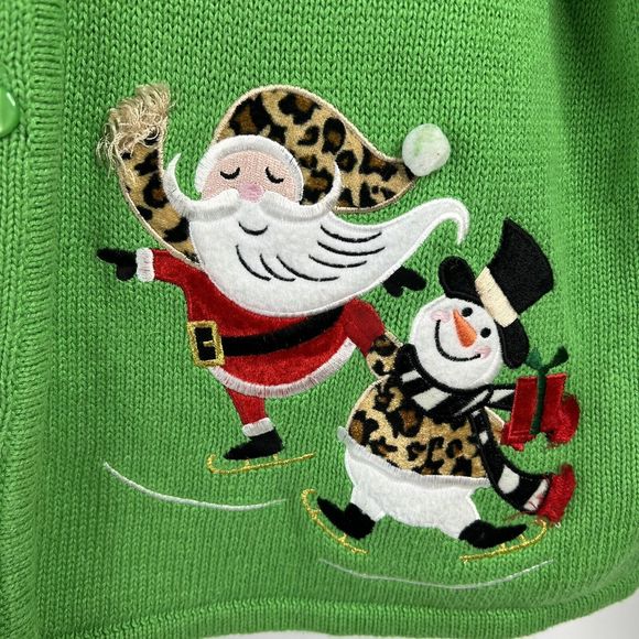 Classic Elements Festive Green Cardigan - Picture 6 of 11